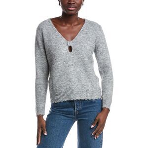 Anna Kay Womens  V-Neck Sweater, Gray